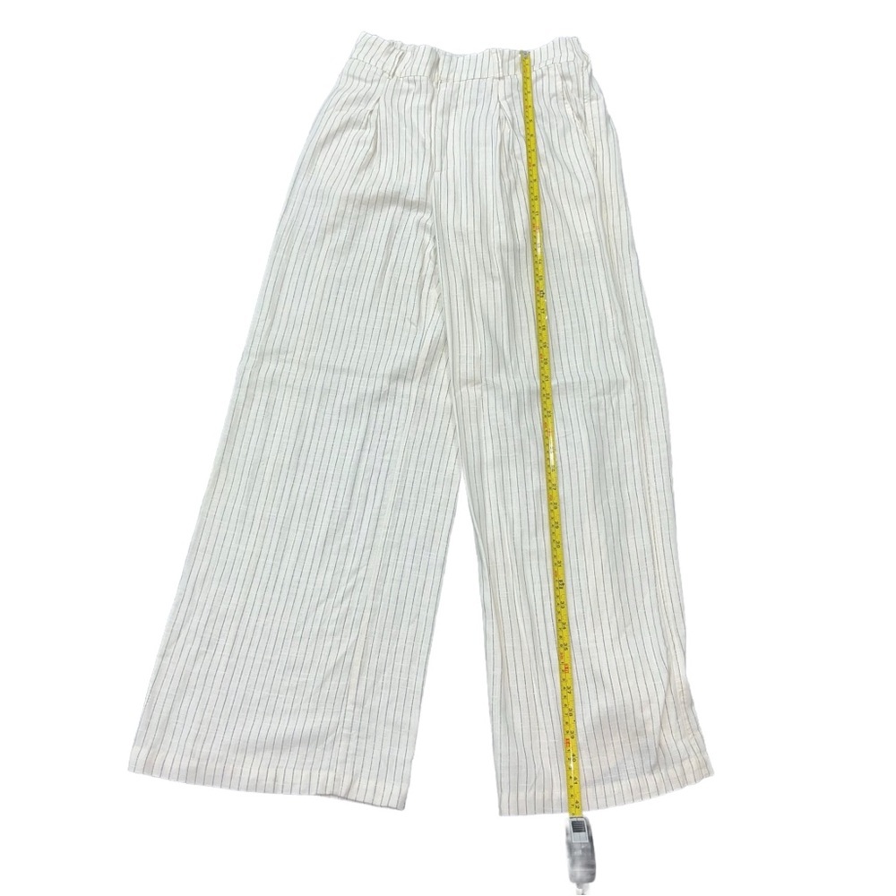 Wild Fable 2-Piece Cream Striped Wide-Leg Pants (S) & Top (M) Linen Blend - Picture 8 of 11